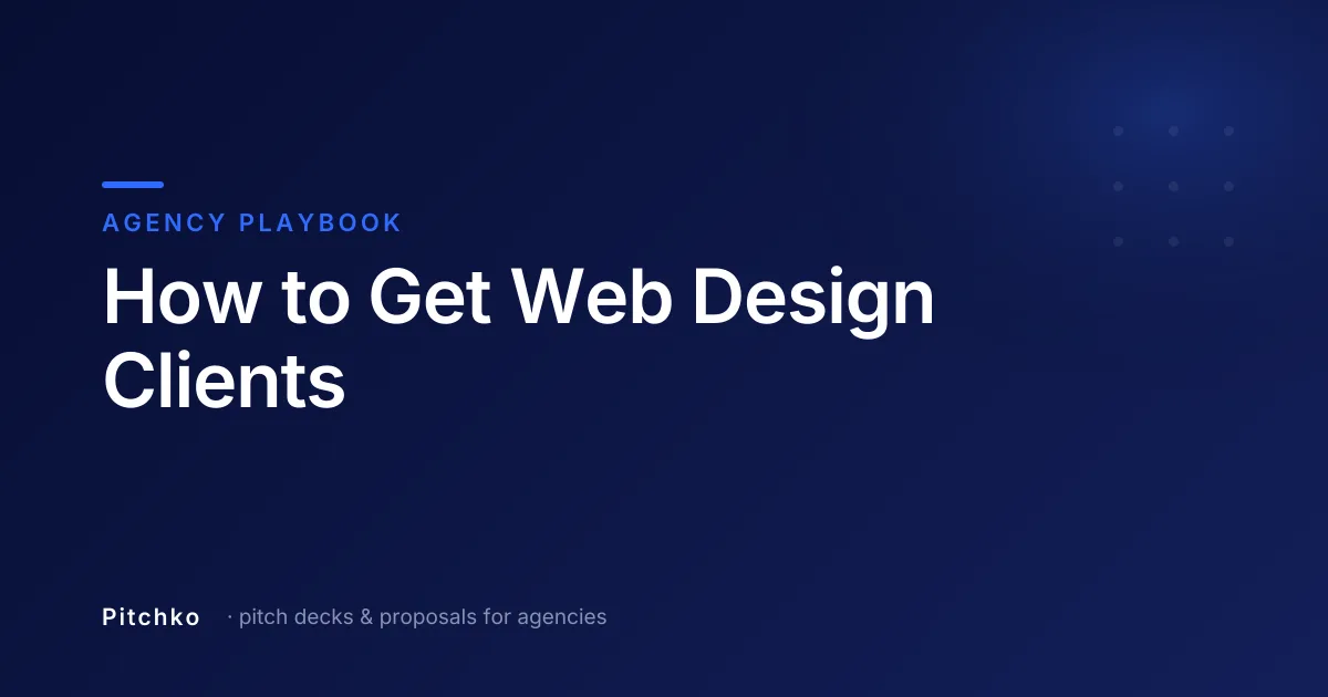 Pitchko cover — Agency Playbook: “How to Get Web Design Clients”