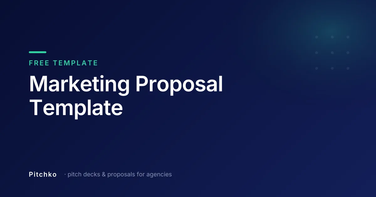 Pitchko cover — Free Template: “Marketing Proposal Template”