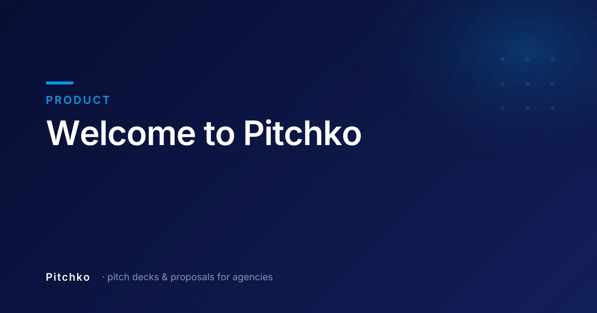Pitchko cover — Product: “Welcome to Pitchko”